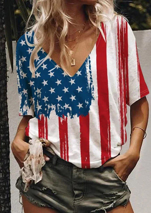 

Blouses American Flag Star Striped Blouse in Multicolor. Size: ,M