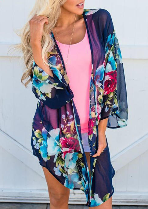 

Cardigans Floral Sun Protection Long Cardigan in Multicolor. Size