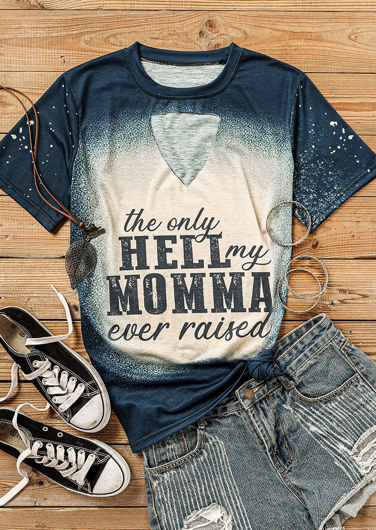 

T-shirts Tees The Only Hell My Momma Bleached T-Shirt Tee in Navy Blue. Size