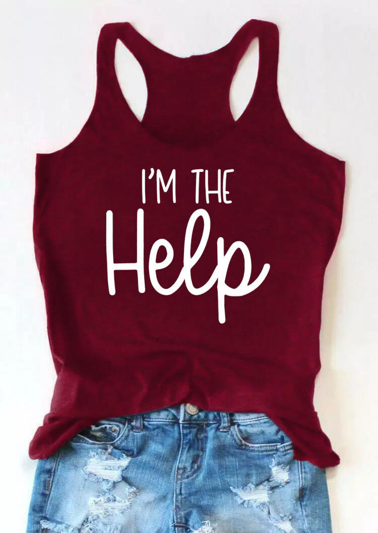 

Tank Tops I'm The Help O-Neck Racerback Tank Top in Burgundy. Size
