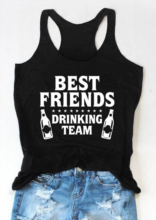 

Tank Tops Best Friends Drinking Team Racerback Tank Top in Black. Size