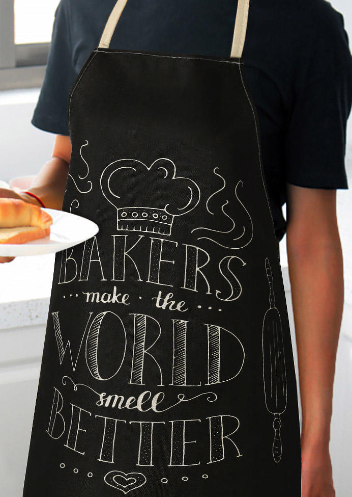 

Tools Bakers Make The World Smell Better Apron in Black. Size