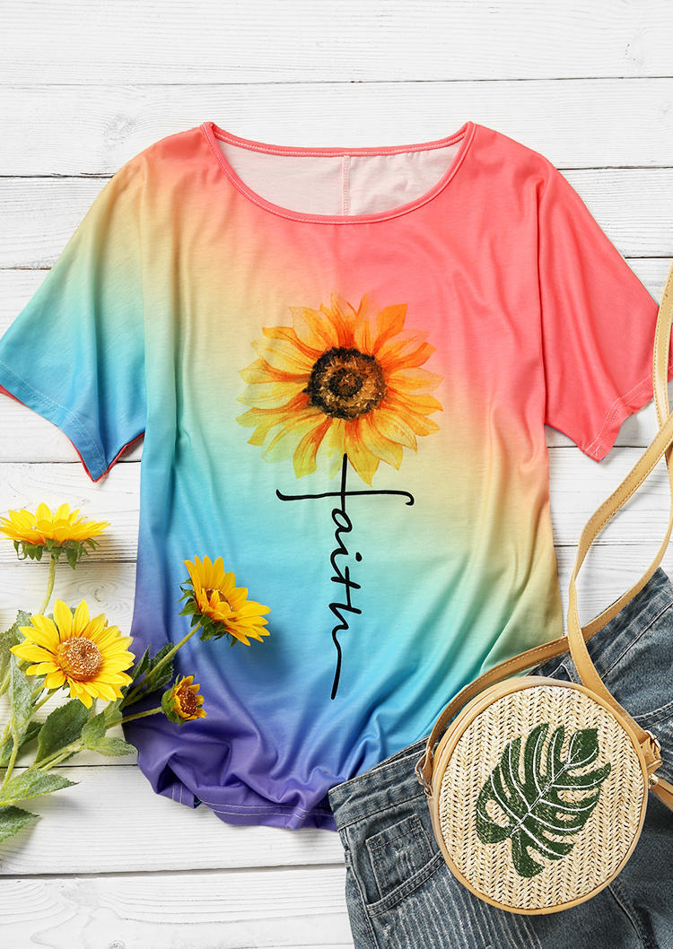 

Blouses Gradient Sunflower Faith Blouse in Multicolor. Size: ,M,L