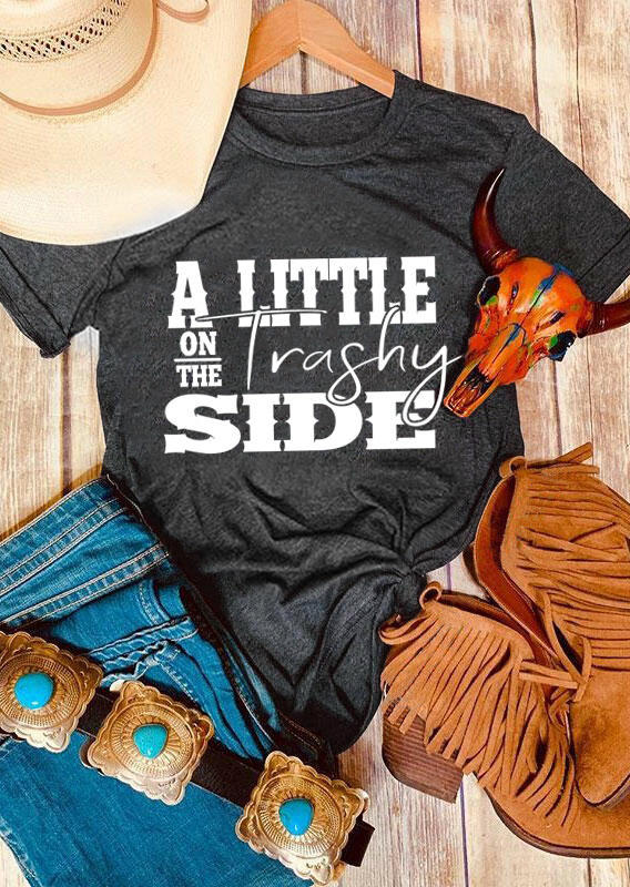 

T-shirts Tees A Little On The Trashy Side T-Shirt Tee in Dark Grey. Size: ,L