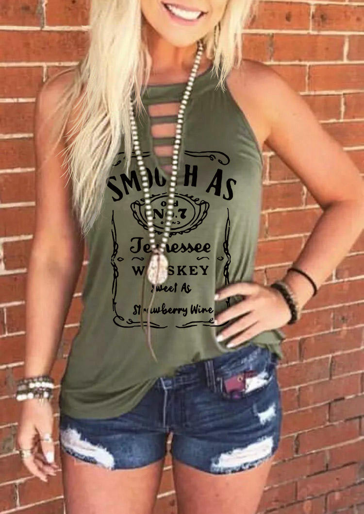 

Smooth As Tennessee Whiskey Keyhole Neck Tank - Army Green, 505125