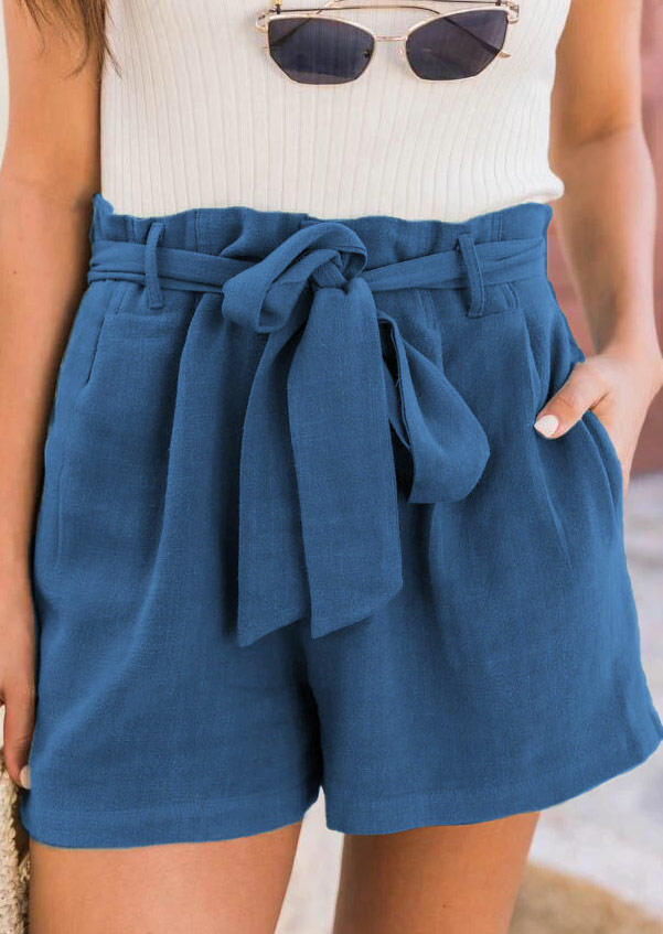 

Shorts Pocket Elastic Waist Shorts in Lake Blue. Size: ,XL