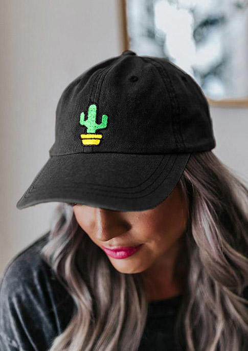 

Hats Western Cactus Hollow Out Adjustable Baseball Cap in Black. Size
