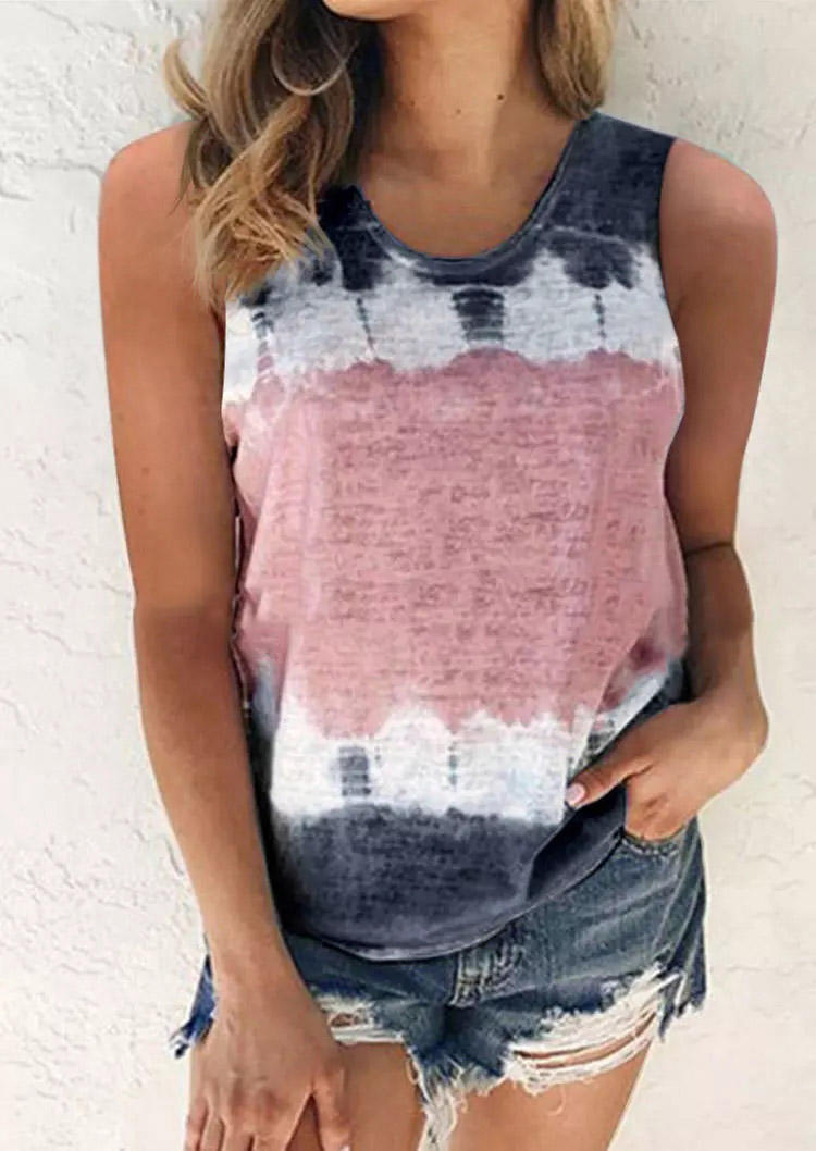 

Tank Tops Gradient Tie Dye Sleeveless Casual Tank Top in Gray. Size