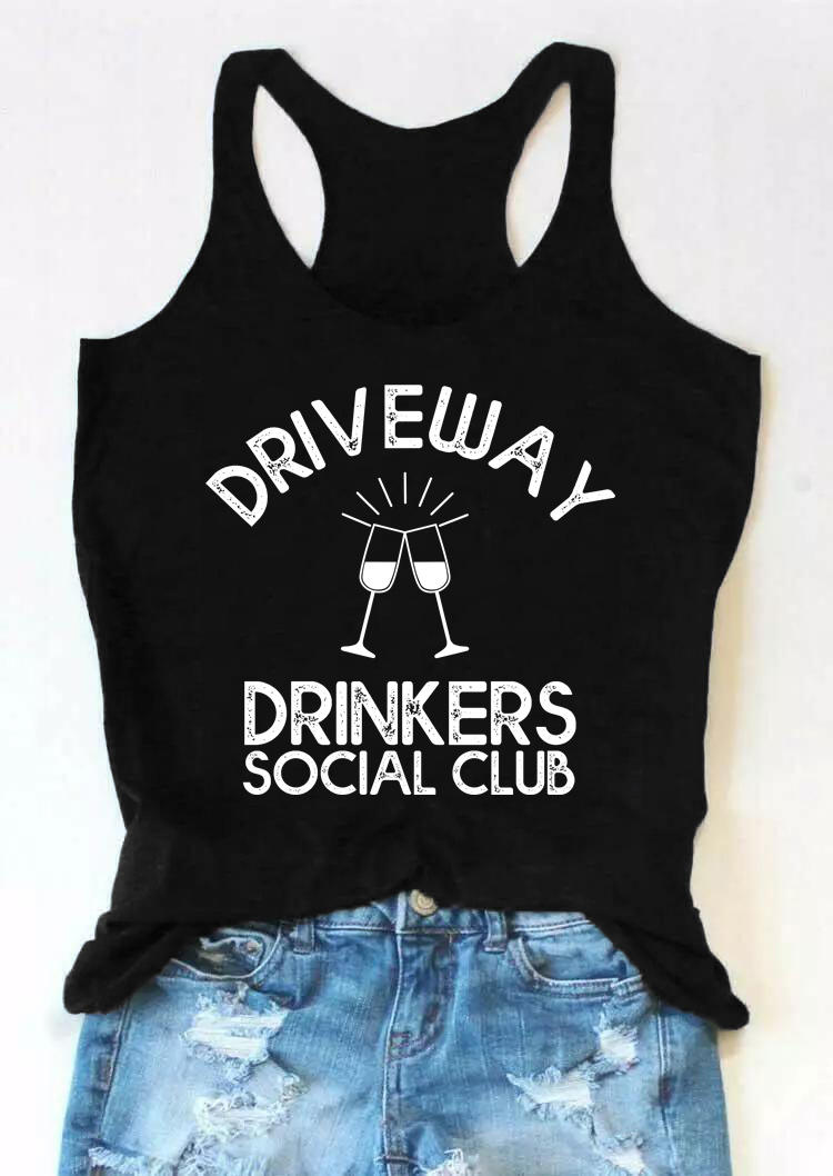

Tank Tops Driveway Drinkers Social Club Casual Tank Top in Black. Size: ,L