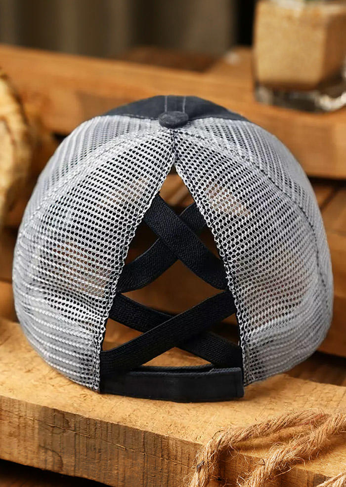 

Hats Kayak Hair Don't Care Mesh Criss-Cross Baseball Cap in Gray. Size