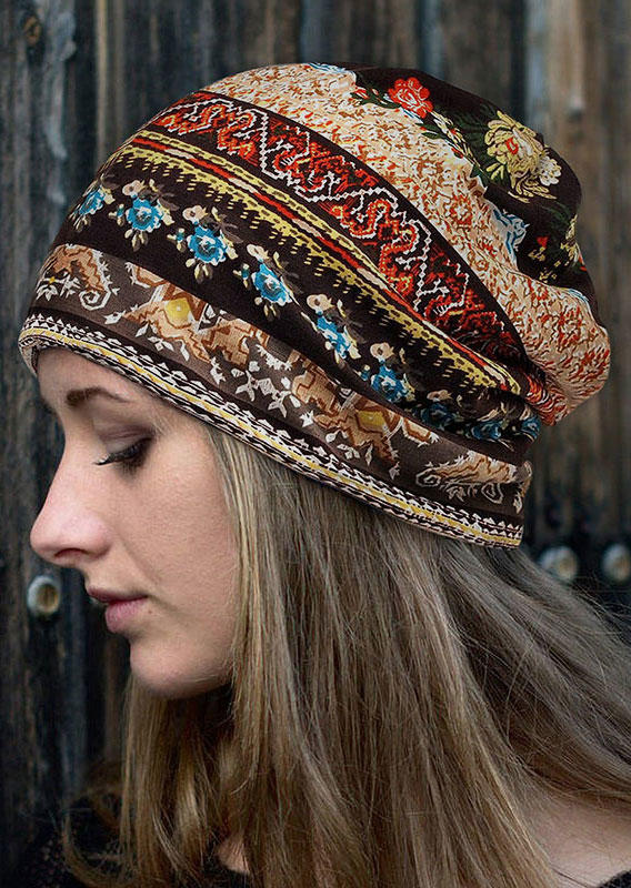 

Hats Vintage Floral Thin Bonnet Beanie Hat in Pattern2. Size