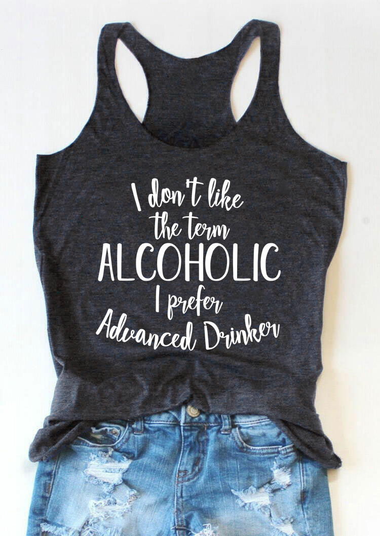 

Tank Tops I Don't Like The Term ic Racerback Tank Top in Dark Grey. Size
