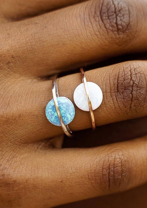 

Rings Glittering Opal Saturn Alloy Ring in White. Size