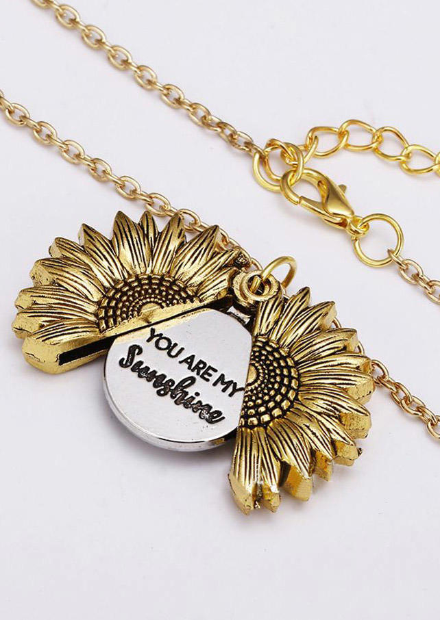 

Necklaces You Are My Sunshine Sunflower Pendant Necklace in Gold. Size