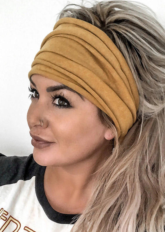 

Stretch Elastic Yoga Sports Wide Headband in Yellow. Size