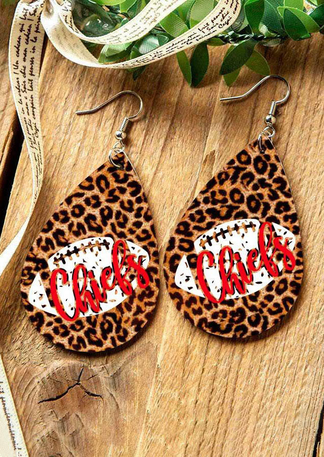 

Earrings Football Kansas City Chiefs Leopard Earrings in Leopard. Size