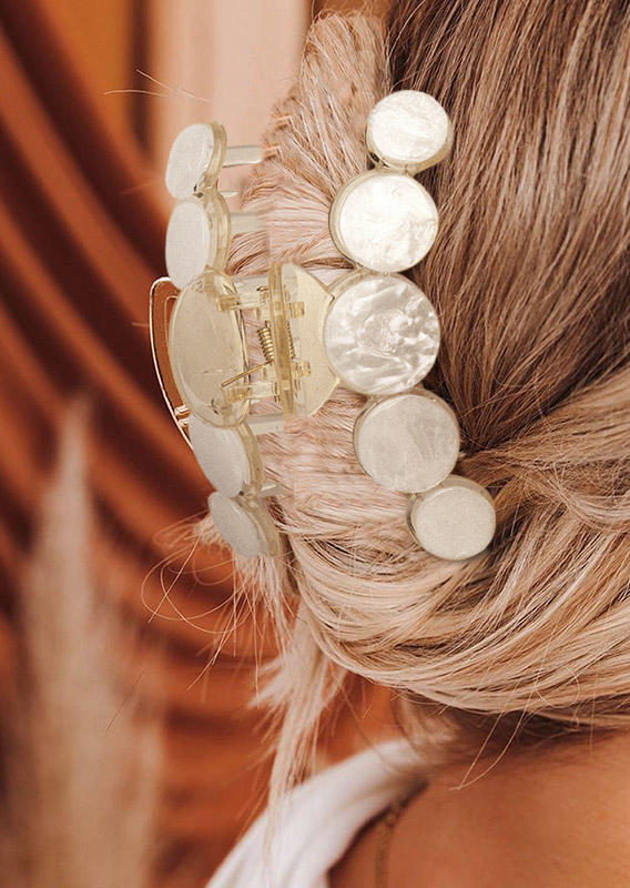 

ABS Non-Slip Hair Claw Hairpin in Beige. Size