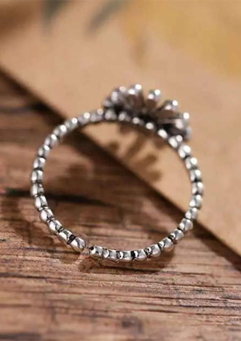 

Rings Vintage Sunflower Open Adjustable Alloy Ring in Silver. Size