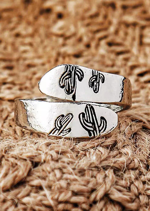 

Rings Creative Cactus Moon Wrap Alloy Ring in Pattern1. Size