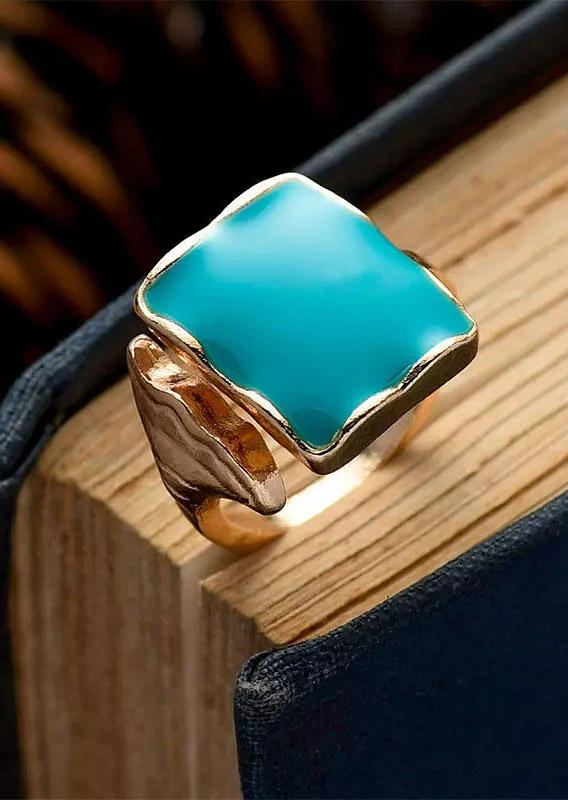 

Rings Turquoise Open Adjustable Alloy Ring in Gold. Size