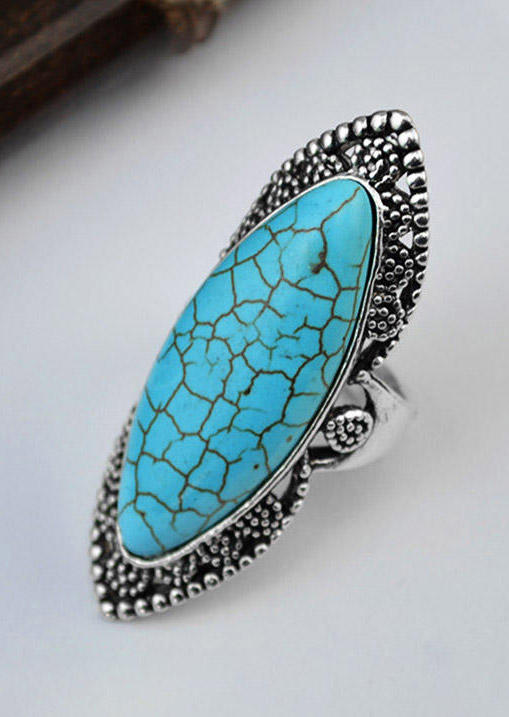

Rings Vintage Turquoise Geometric Alloy Ring in Cyan. Size