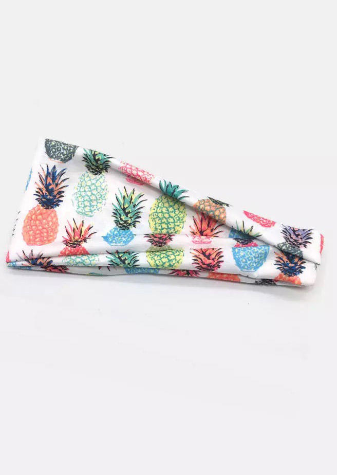 

Summer Pineapple Wide Headband in Multicolor. Size