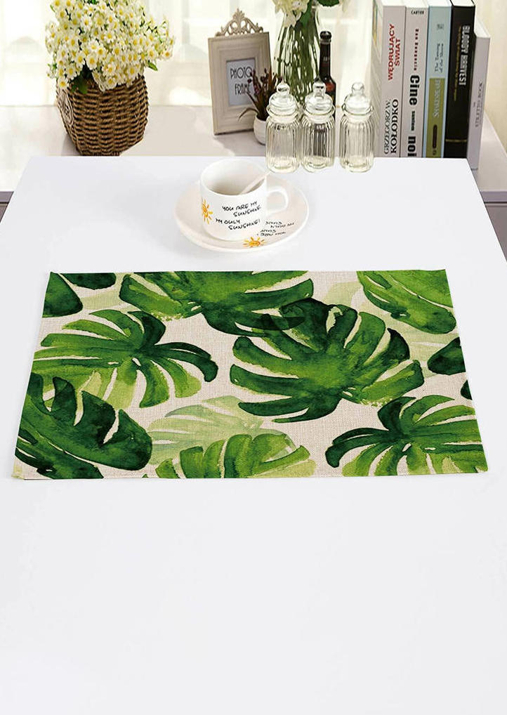 

Table Cloths Palm Leaf Non-Slip Heat Resistant Placemat in Green. Size