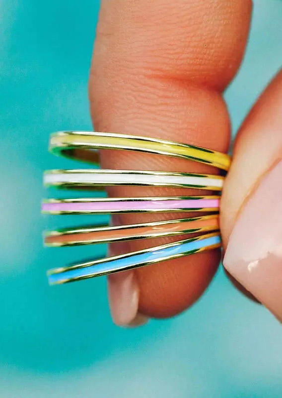 

Rings 5Pcs Cute Colorful Alloy Rings in Multicolor. Size