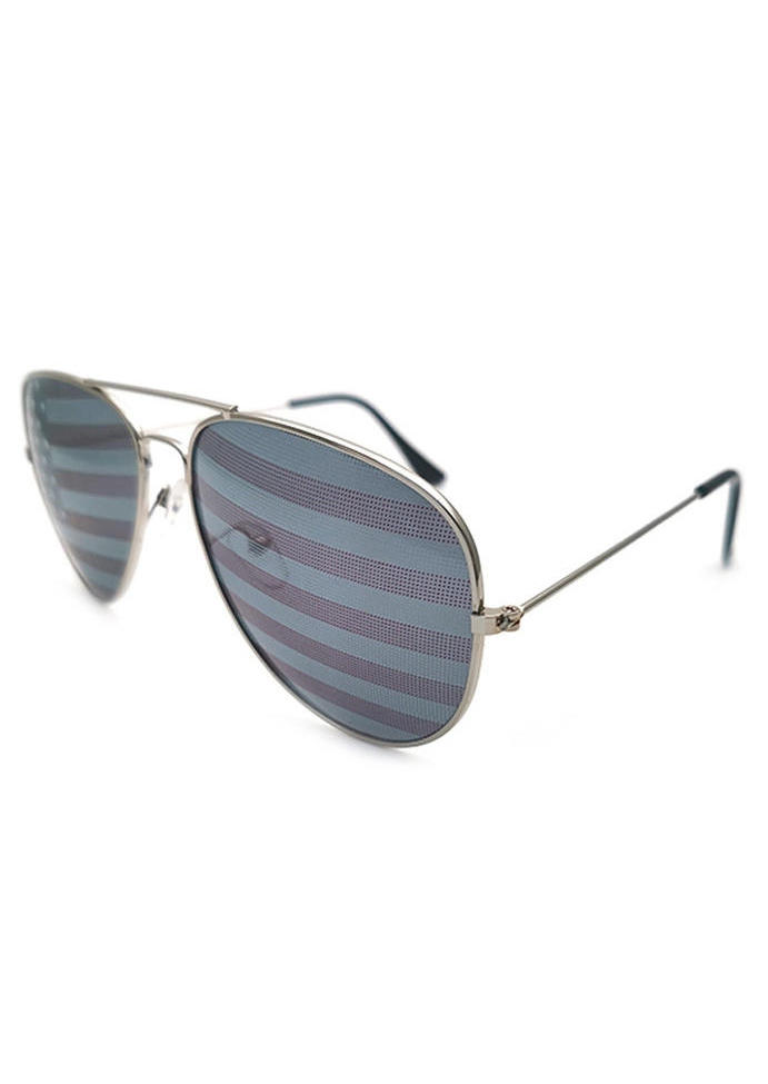 American Flag Star Striped Aviator Sunglasses