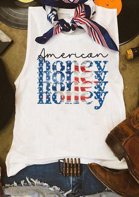 

Tank Tops American Honey Star Tank Top in White. Size: ,M,L,XL