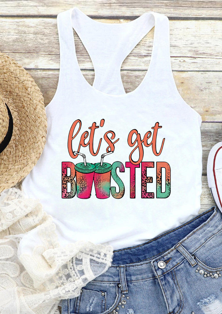

Tank Tops Let' Get Boosted Drink Leopard Tank Top in White. Size: ,M,L