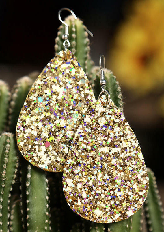 

Earrings Water Drop Sequined Earrings in Rose Gold. Size