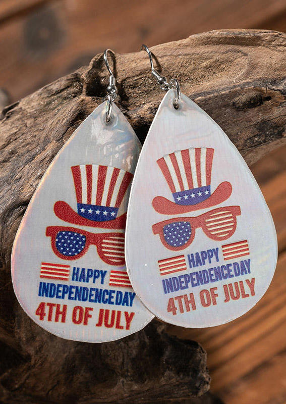 

Earrings American Flag Happy 4th Of July Water Drop Earring in Pattern1. Size