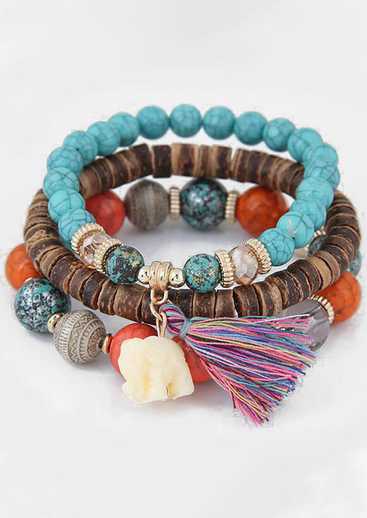 

Chakra Bead Bracelet with Tassel for Women in Red. Size