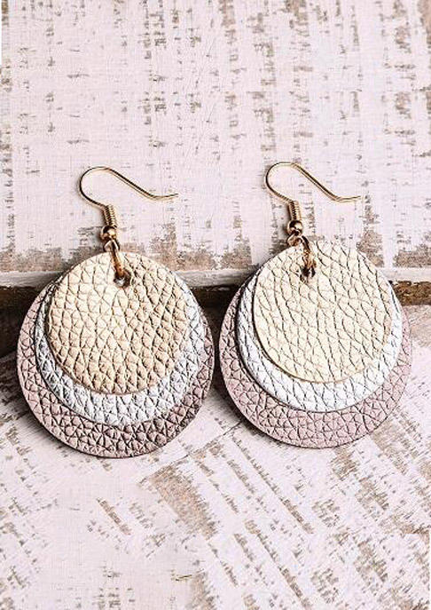 

Earrings Leopard Three-Layered PU Leather Earrings in Gray. Size