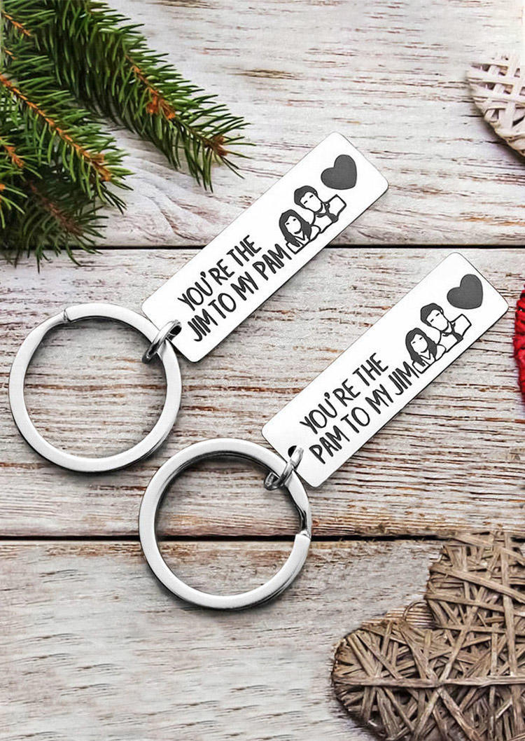 

Keychains You Are The Pam to My Jim Keychain in Pattern1,Pattern2. Size