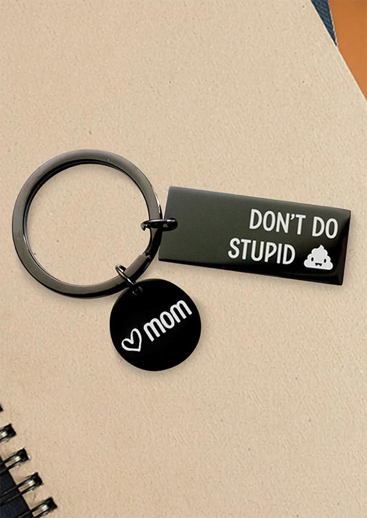Keychains Mom And Dad Don't Do Stupid Keychain in Pattern2. Size: One Size