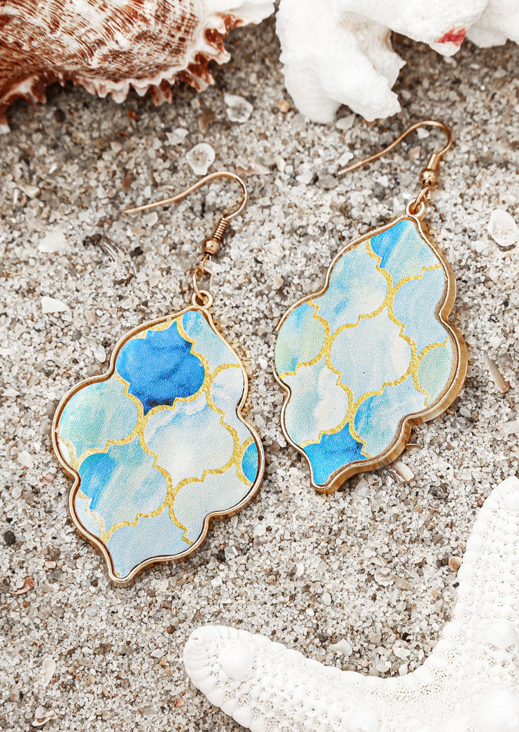 

Earrings Vintage Colorful Geometric Drop Earrings in Blue. Size