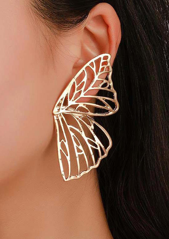 

Earrings Hollow Out Butterfly Wing Stud Earrings in Gold. Size
