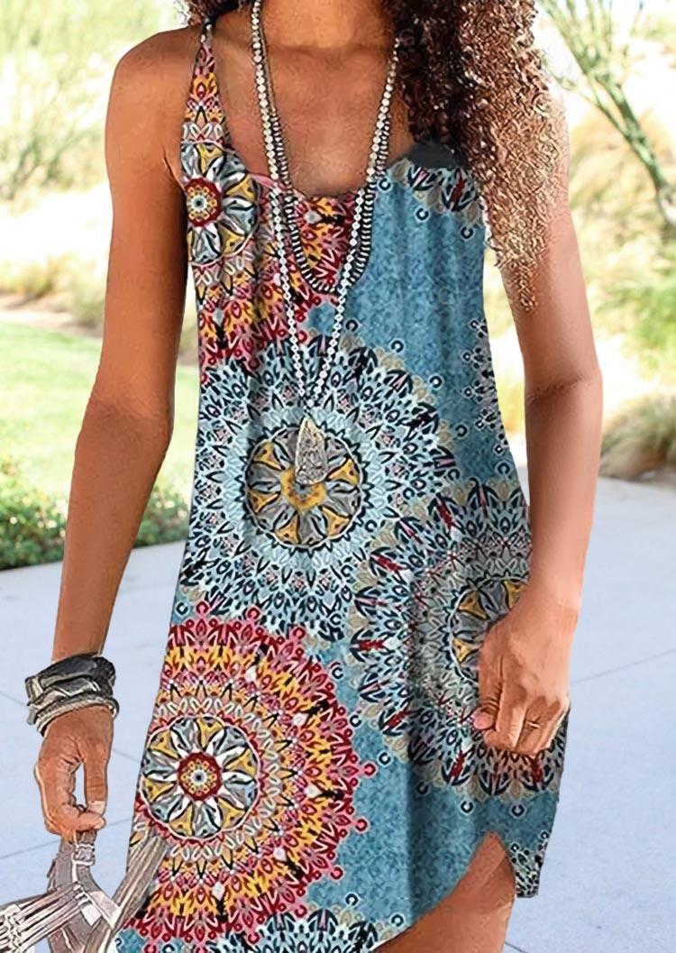 

Mini Dresses Mandala Hollow Out Spaghetti Strap Mini Dress in Multicolor. Size: ,M,L,XL