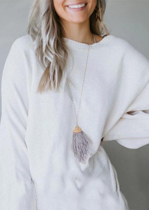 

Necklaces Thread Tassel Pendant Long Chain Sweater Necklace in Yellow. Size