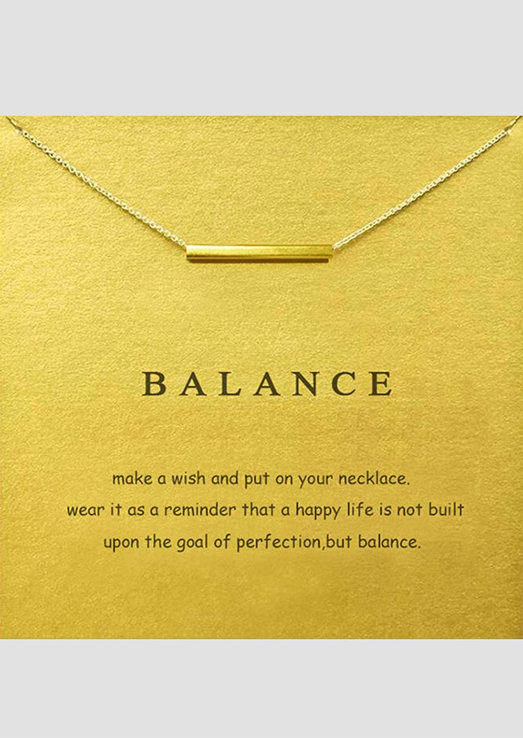 

Necklaces Balance Bar Pendant Clavicle Chain Necklace in Gold. Size