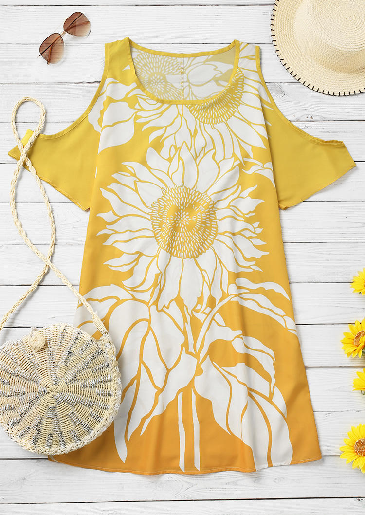 

Mini Dresses Sunflower Cold Shoulder Mini Dress in Yellow. Size: ,M,L