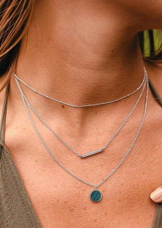 

Necklaces Bohemian Alloy Multi-Layered Pendant Necklace in Silver. Size