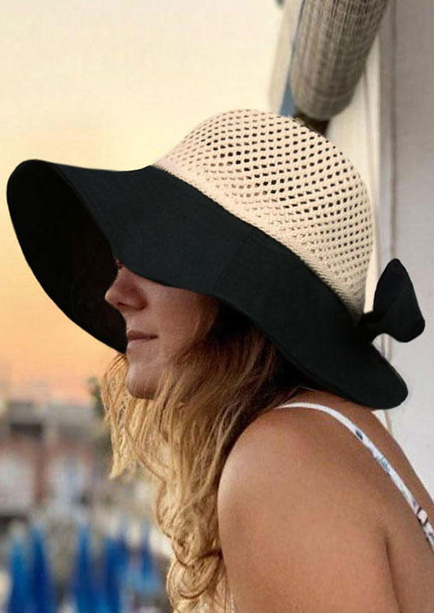 

Hats Wide Brim Fisherman Sun Hat with Wind Lanyard in Black. Size