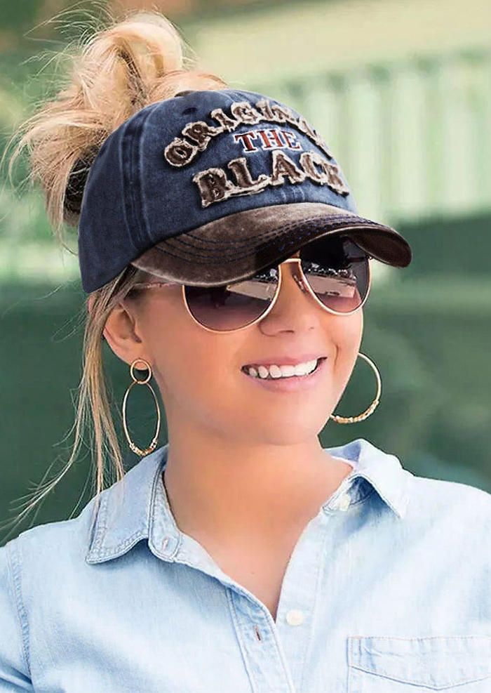 

Hats Original The Black Distressed Adjustable Baseball Cap in Blue. Size