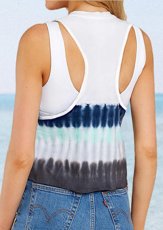 

Tank Tops Tie Dye Gradient Racerback Tank Top without Bra in Multicolor. Size