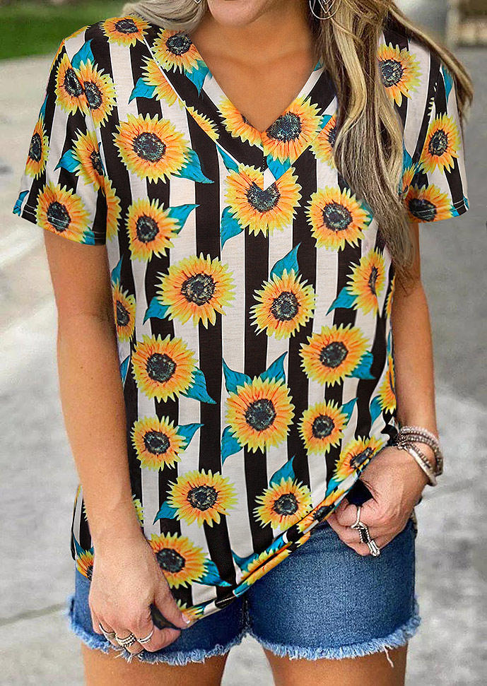 sunflower hollow out blouse