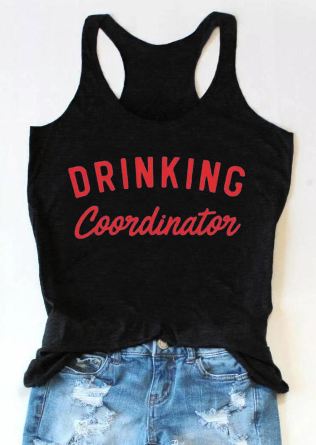 

Tank Tops Drinking Coordinator Racerback Tank Top in Black. Size: ,M