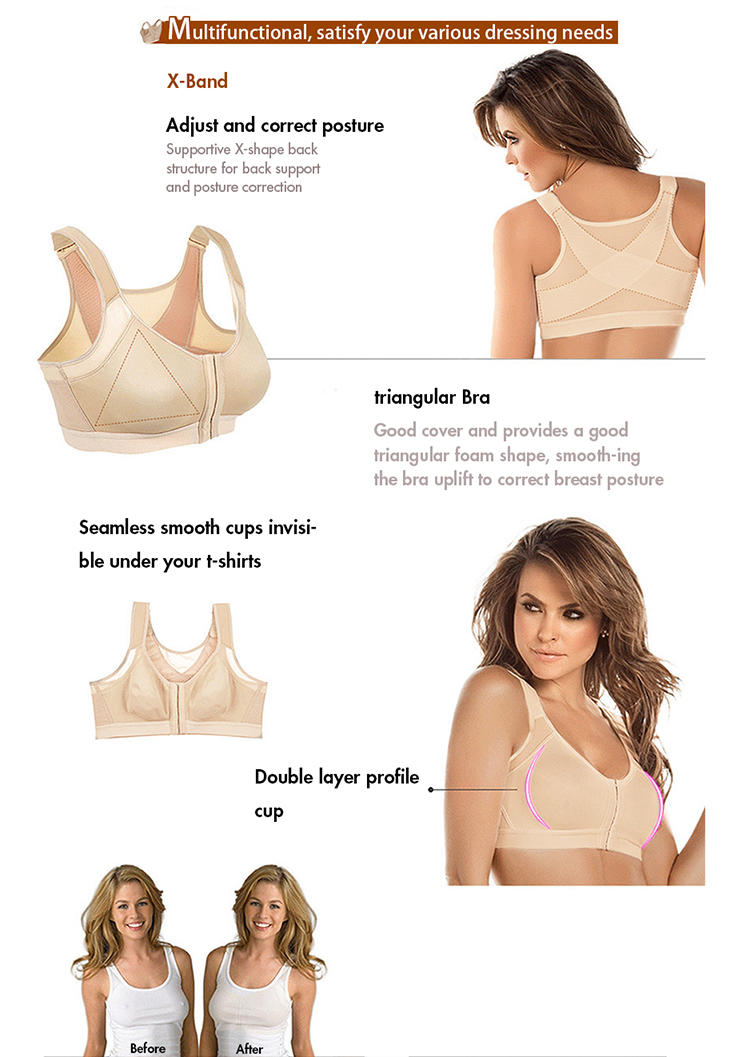 

Bras Comfortable Wireless Posture Corrector Lift Up Bra in Flesh. Size